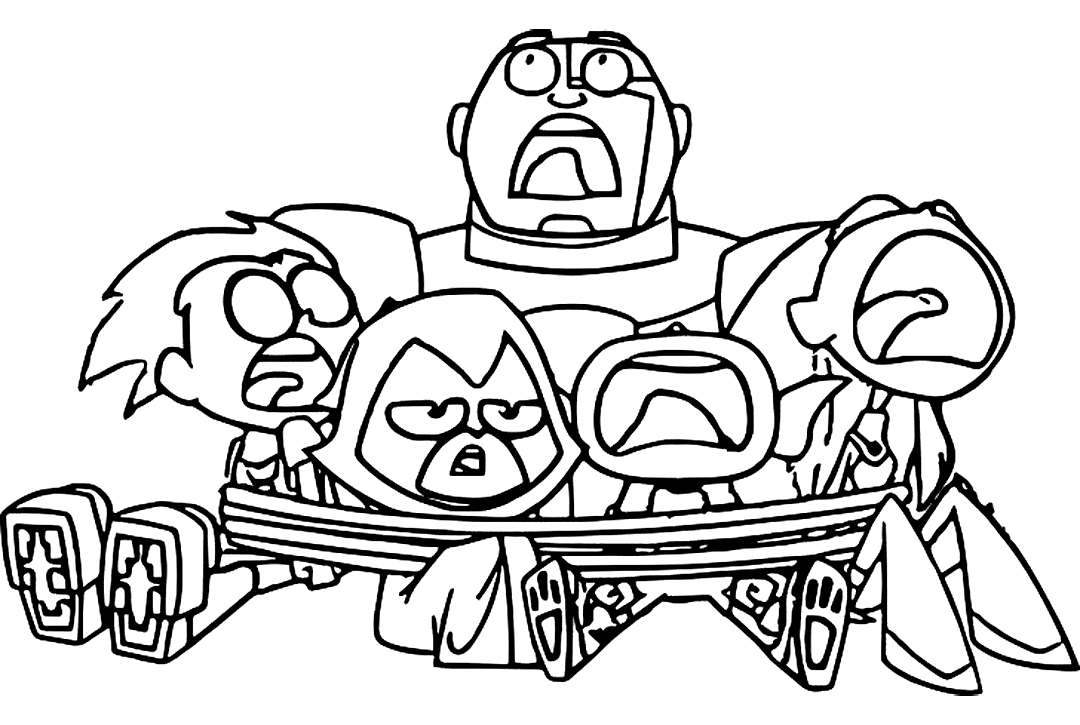 Funny Teen Titans Go Coloring Pages