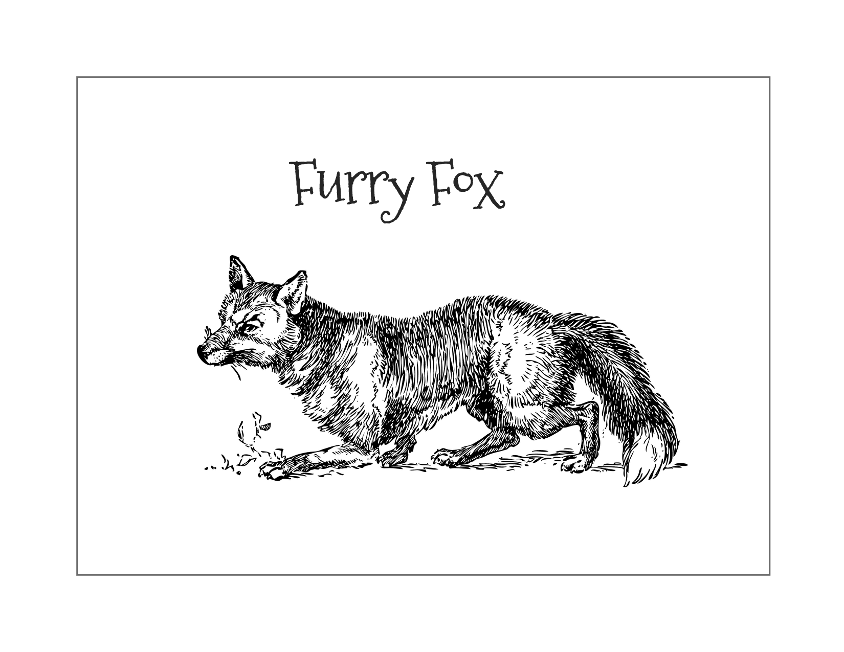 Furry Fox Coloring Page