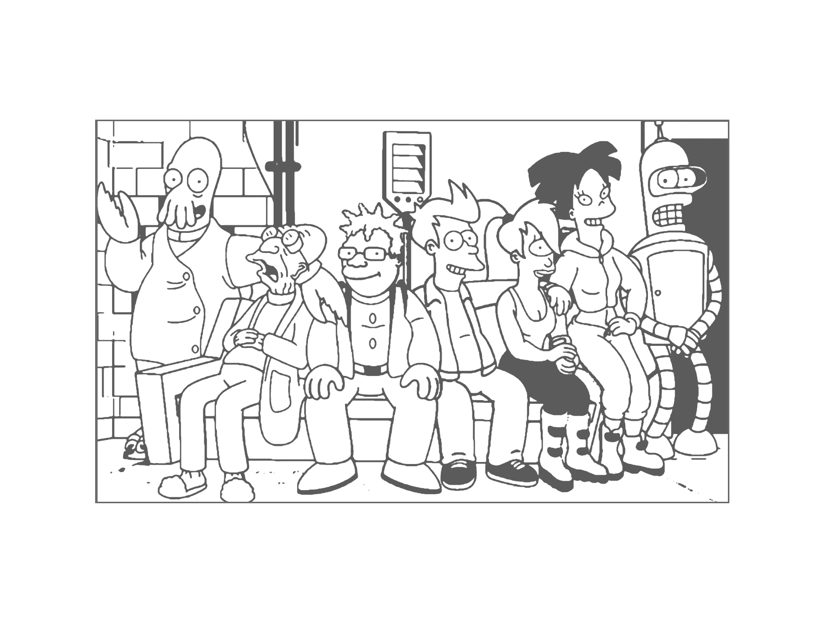 Futurama Traceable Coloring Page