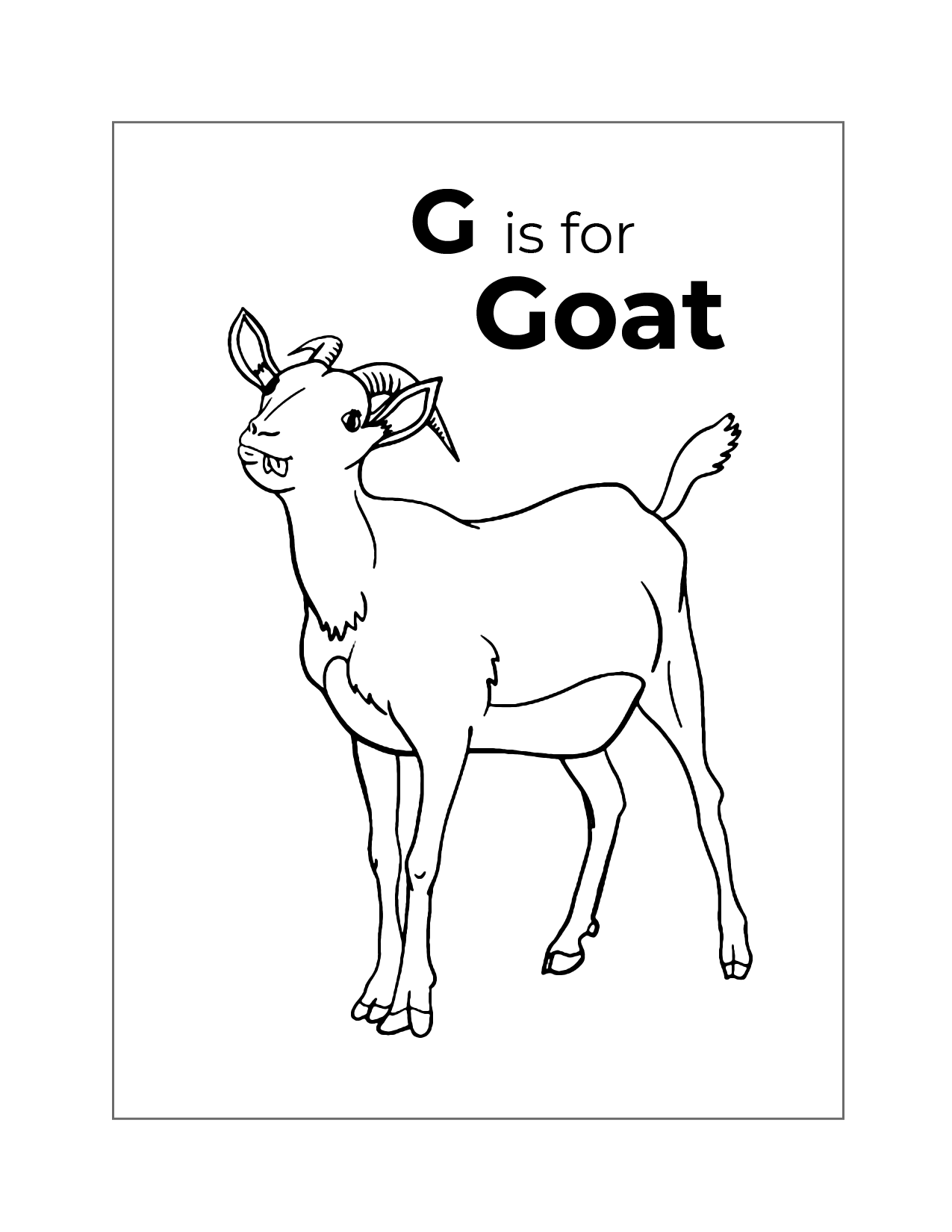 G Is For Goat Coloring Page