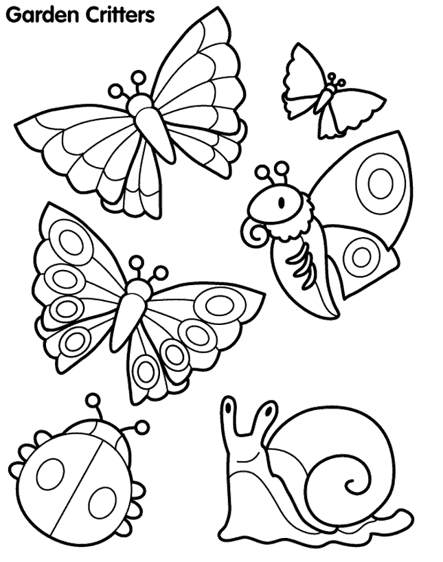 Garden Insects Coloring Page