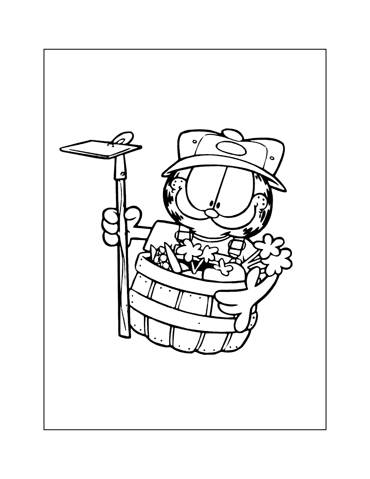 Garfield Gardening Coloring Page