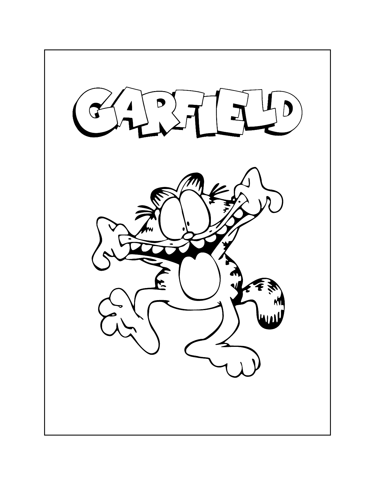 Garfield Making A Funny Face Coloring Page