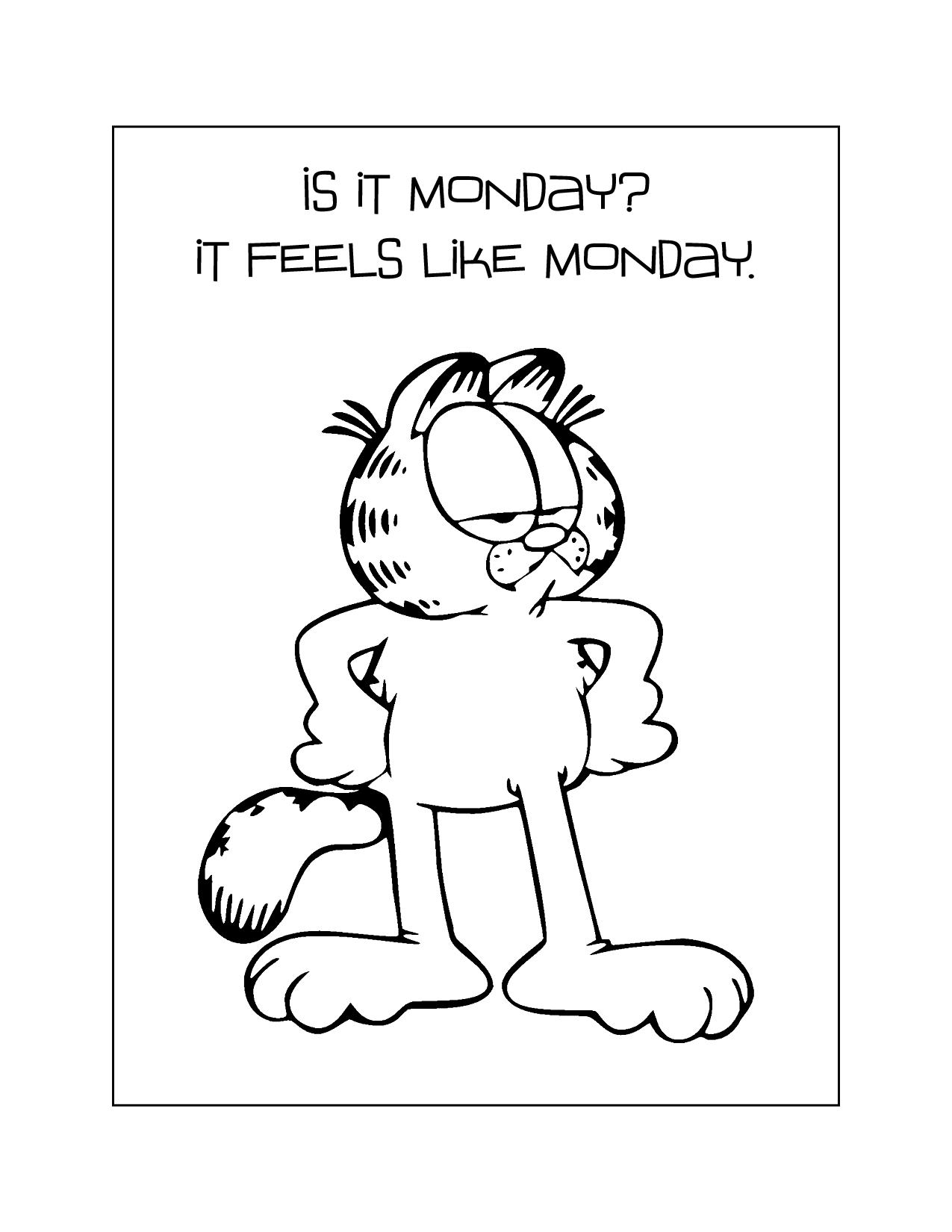 Garfield Monday Coloring Page