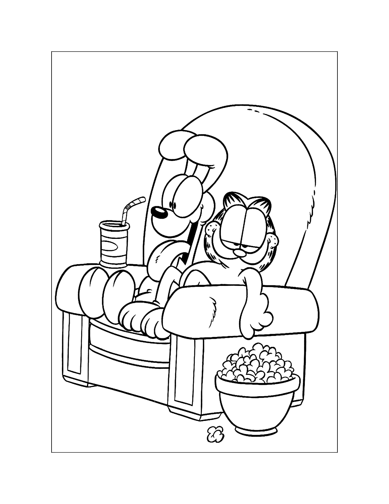 Garfield And Odie Watching Movies
