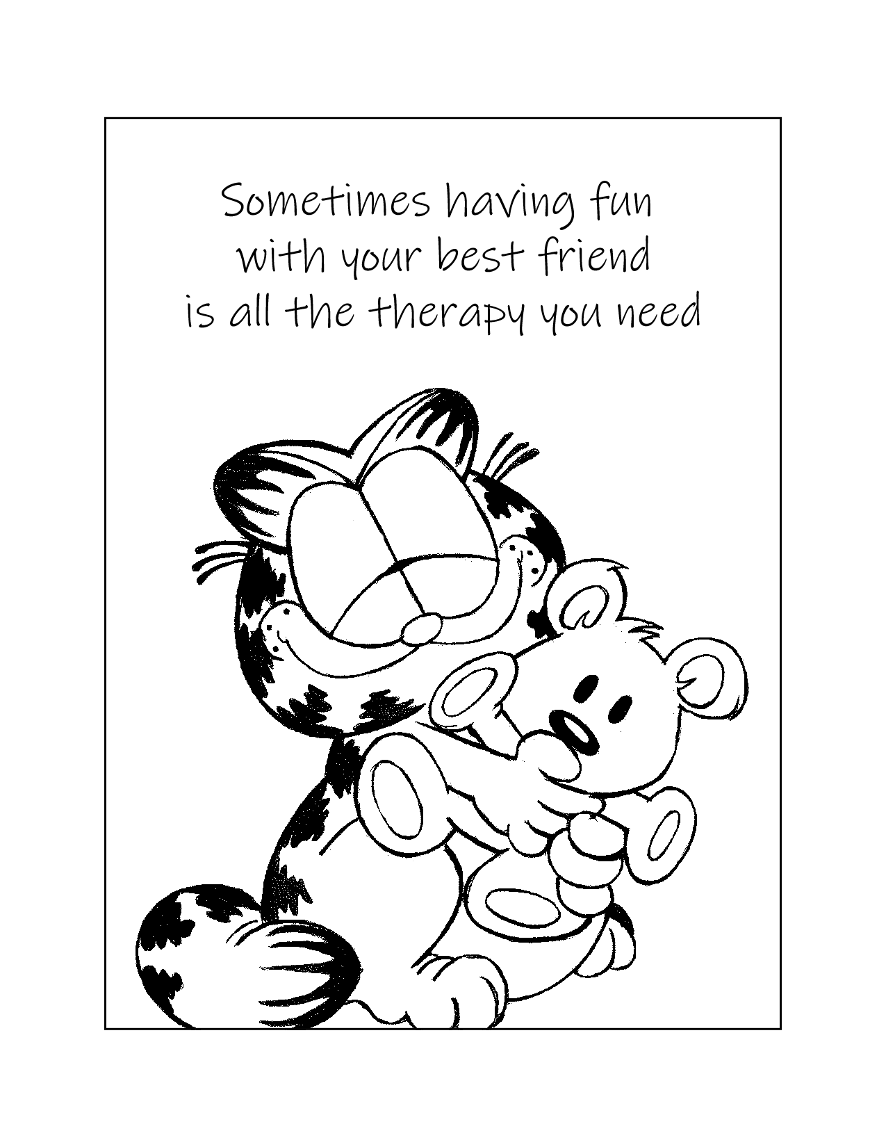Garfield And Pooky Friendship Coloring Page