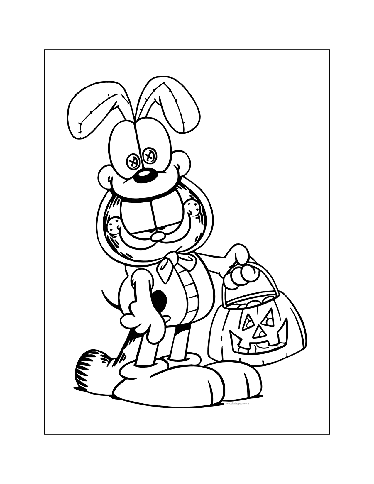 Garfield In Odie Costume Coloring Page