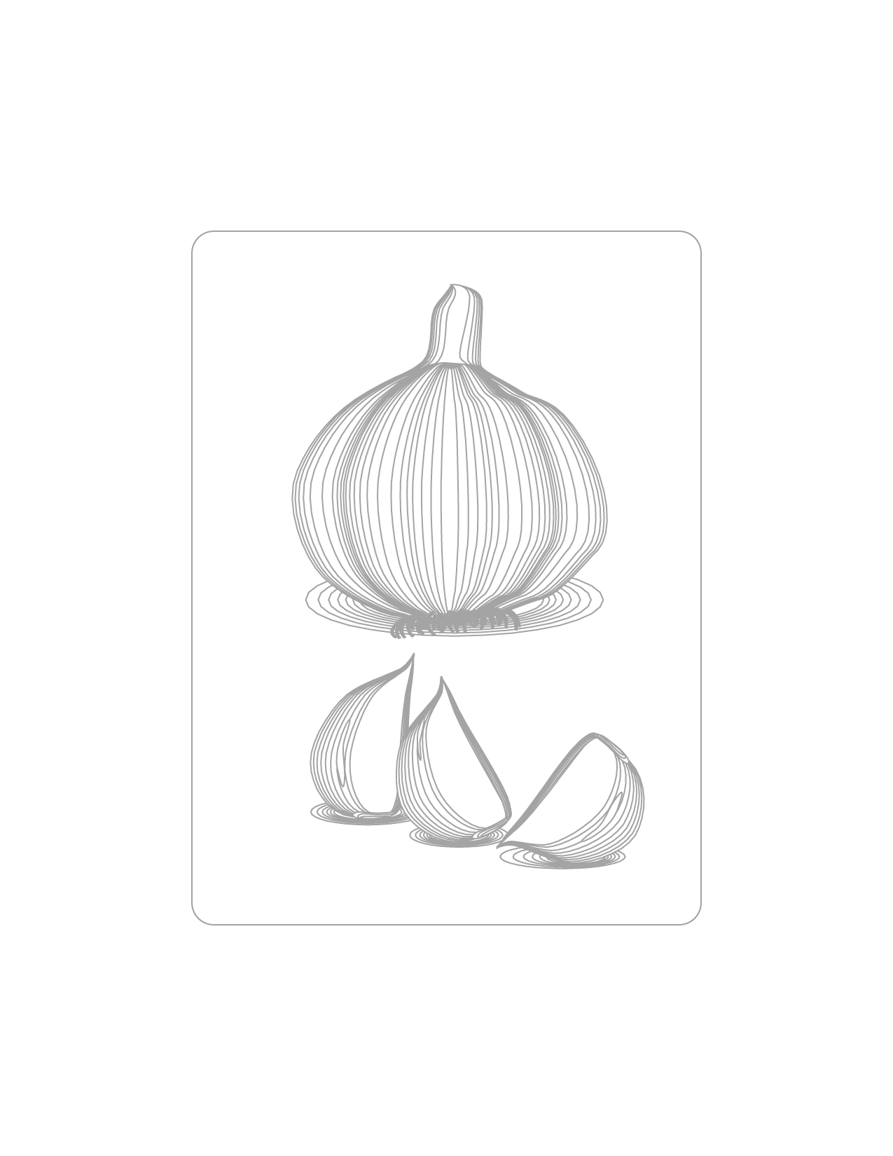 Garlic Bulb And Cloves Coloring Page