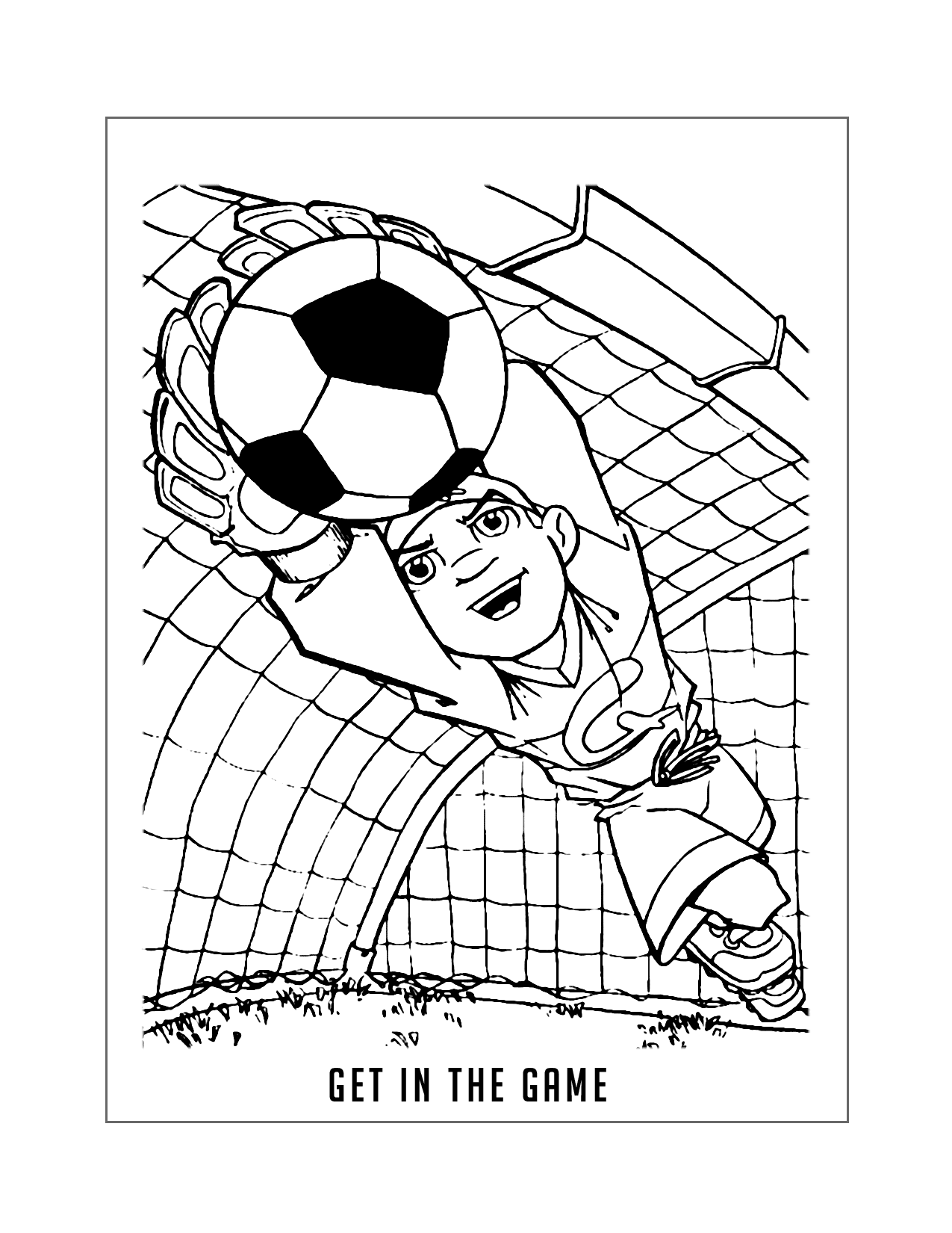 Get In The Game Soccer Coloring Page