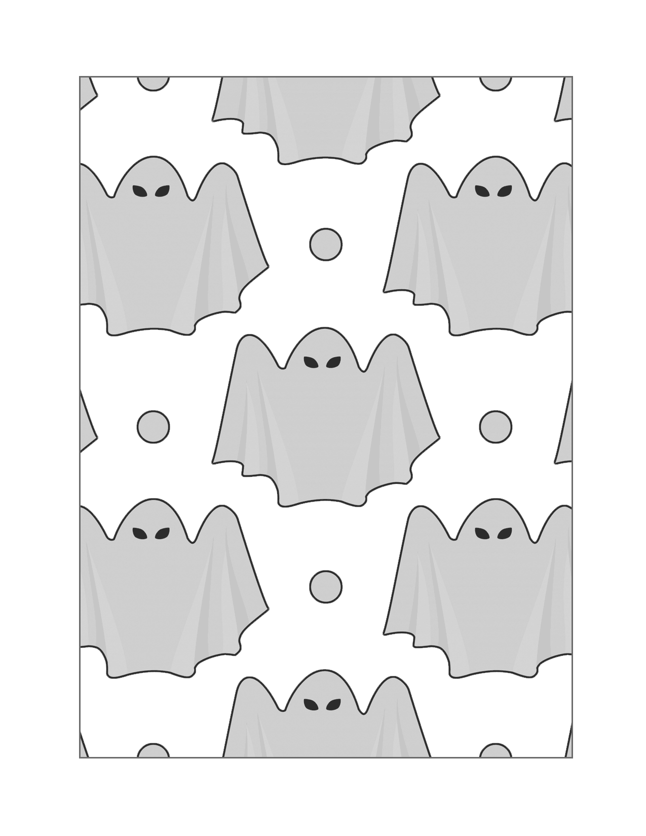 Ghost Pattern Printable Coloring Art
