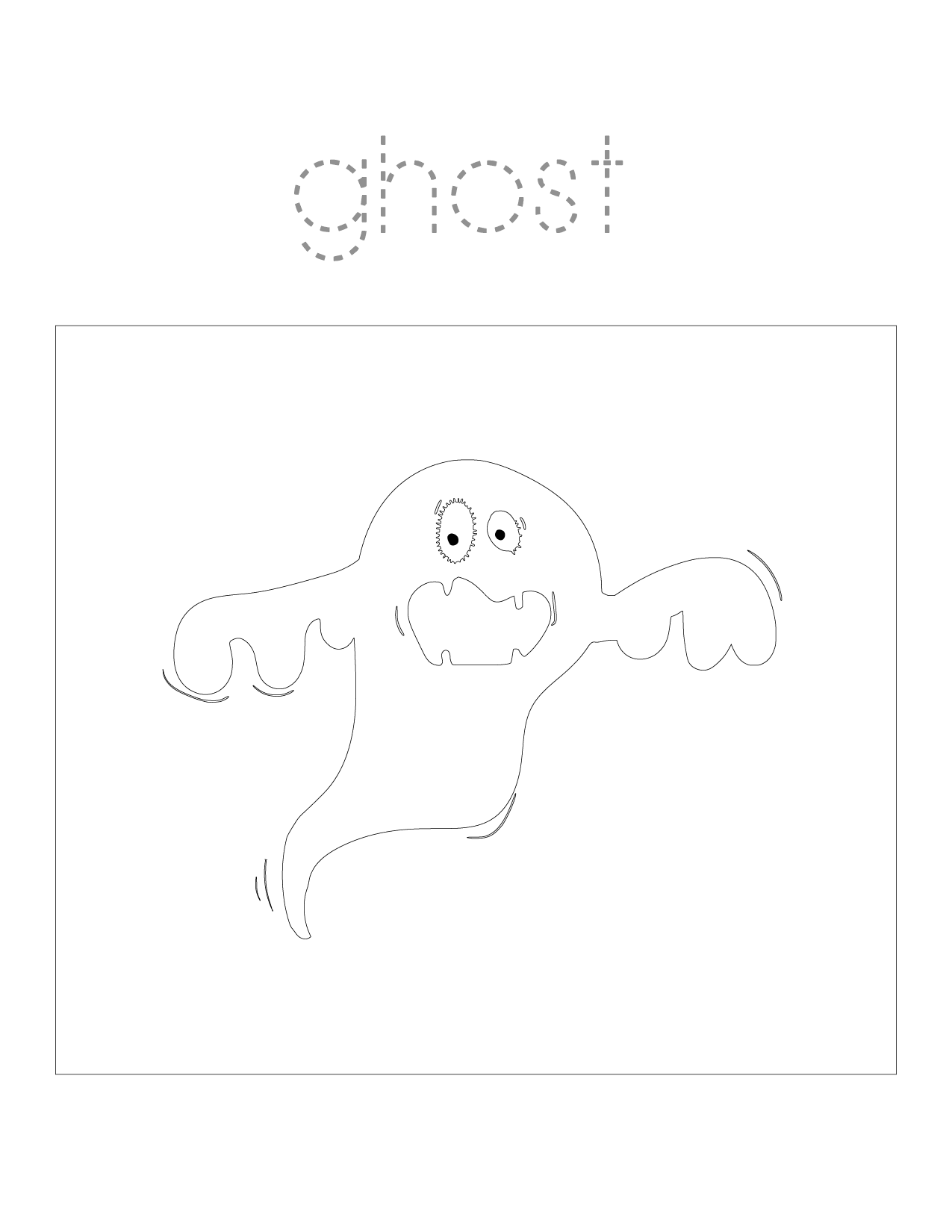 Ghost Spelling Coloring Page