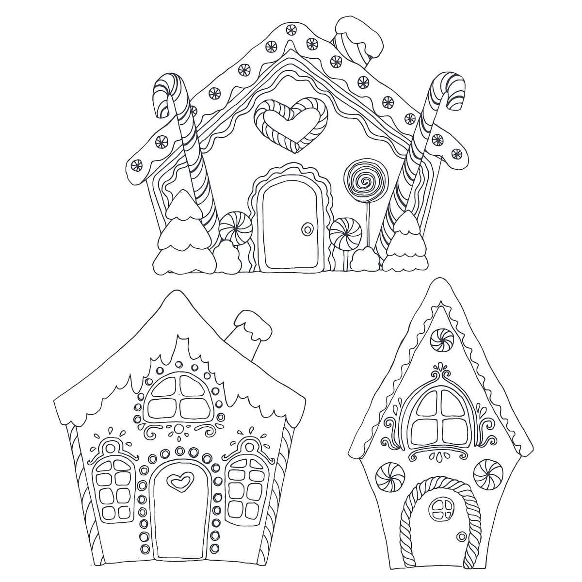 Gingerbread Houses Coloring Pages