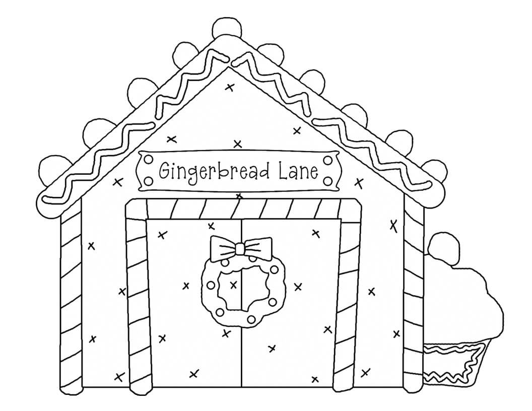 Gingerbread Lane Coloring Page