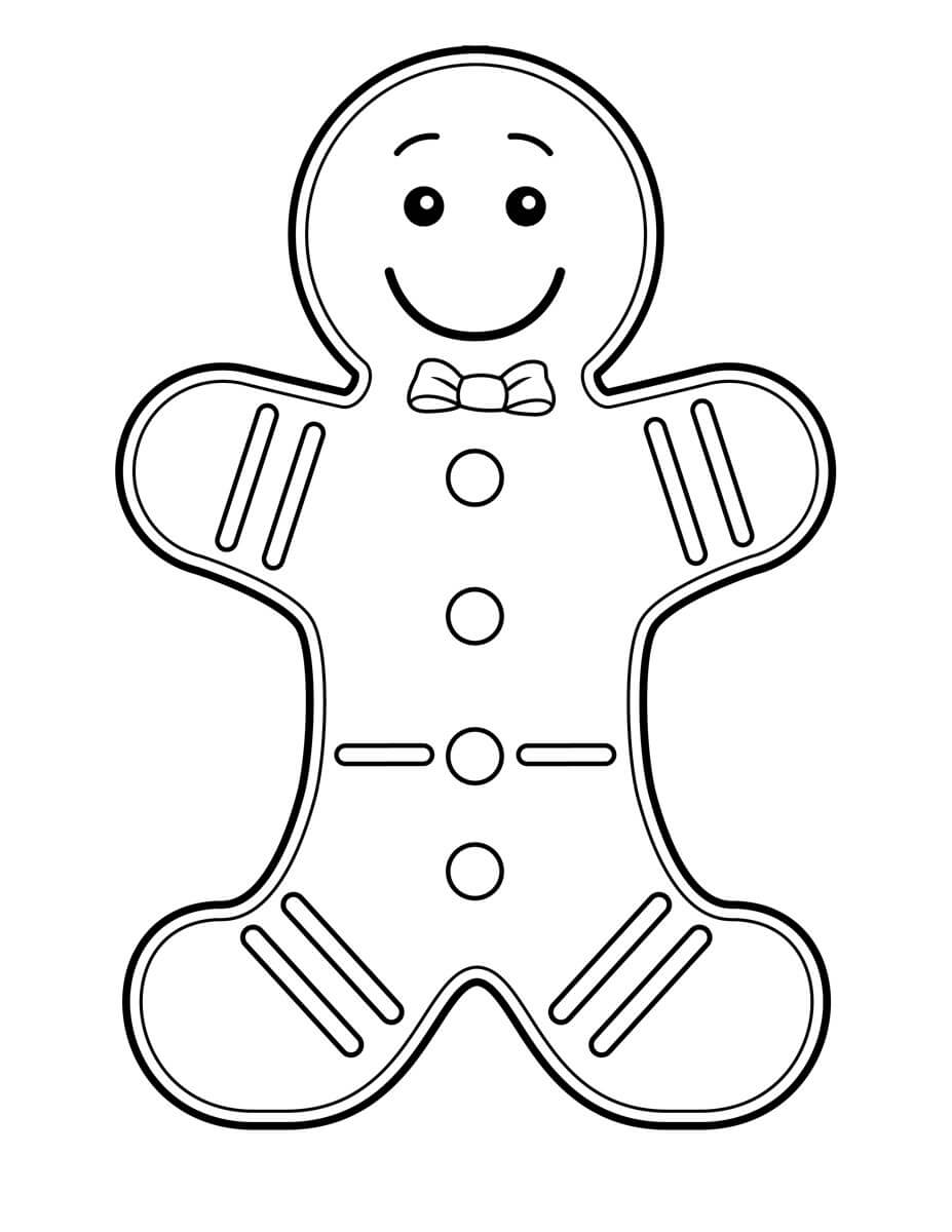 Gingerbread Man Coloring Page to Print