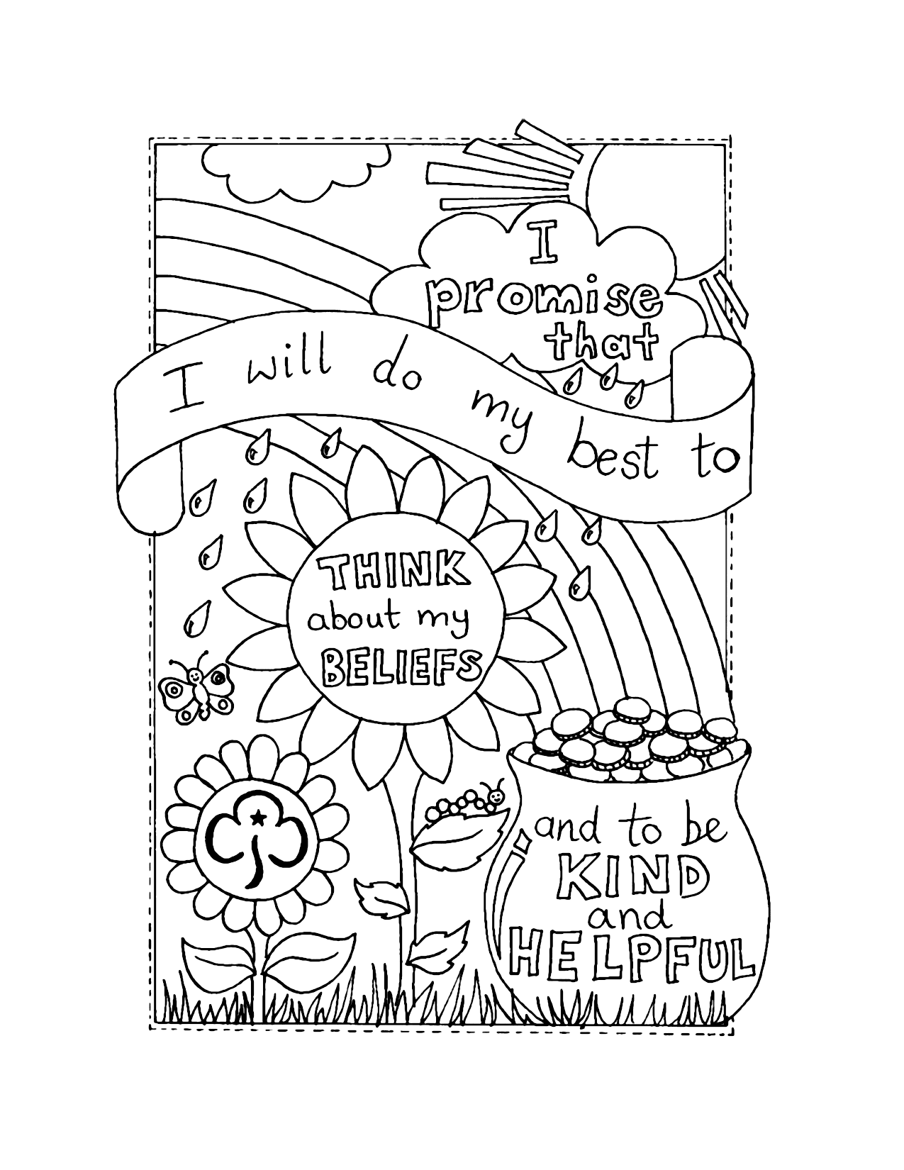 Girl Scout Promise Coloring Page