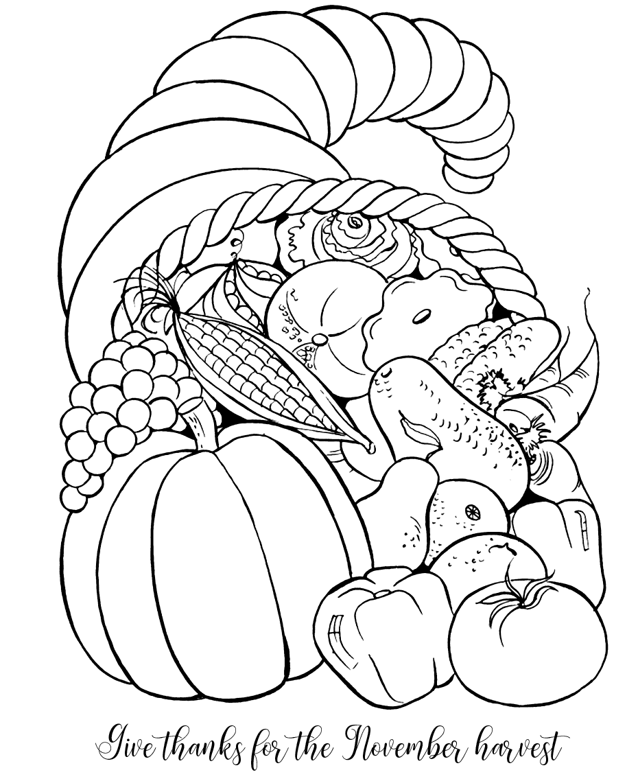 Give Thanks November Coloring Pages