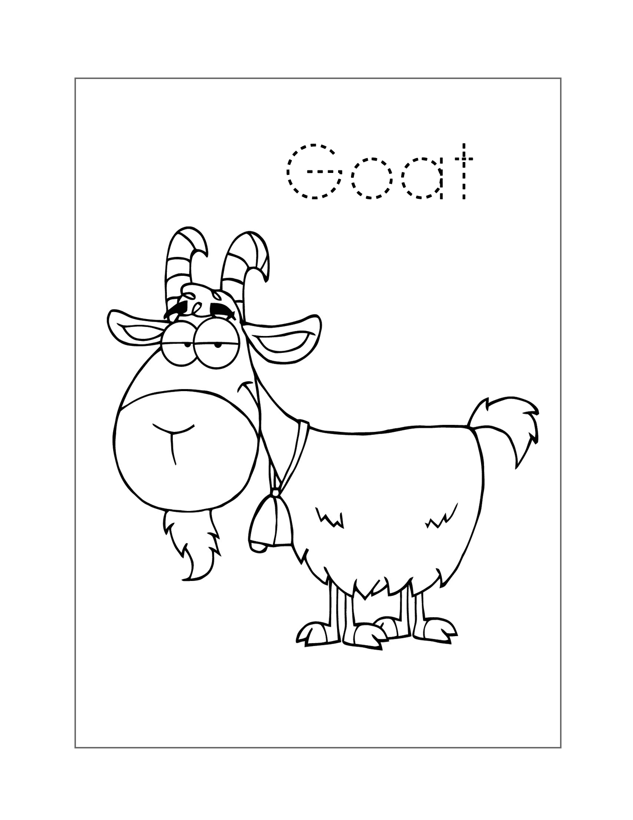 Goat Spelling And Coloring Page