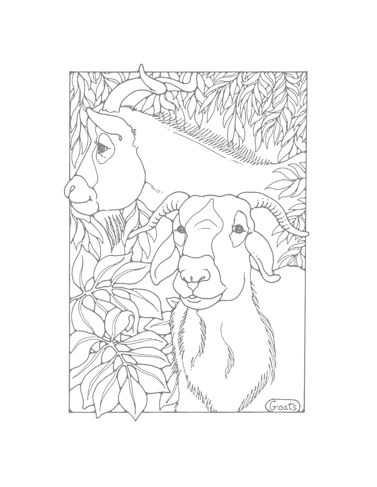 Goat Traceable Coloring Page