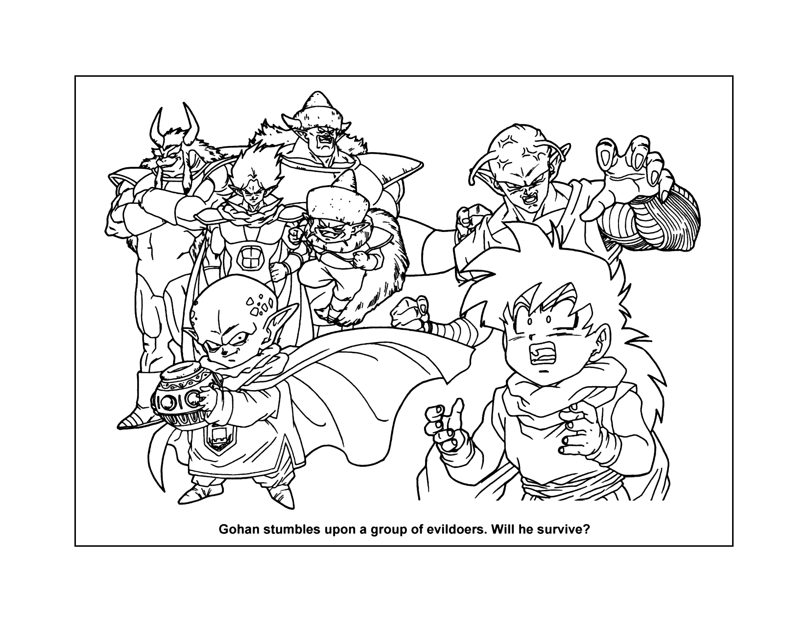 Gohan And Villains Dragon Ball Z Coloring Pages