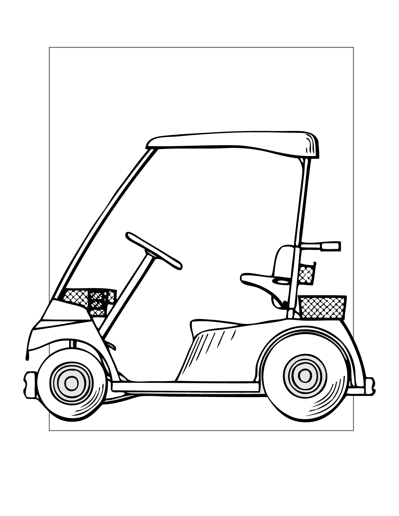 Golf Cart Coloring Page