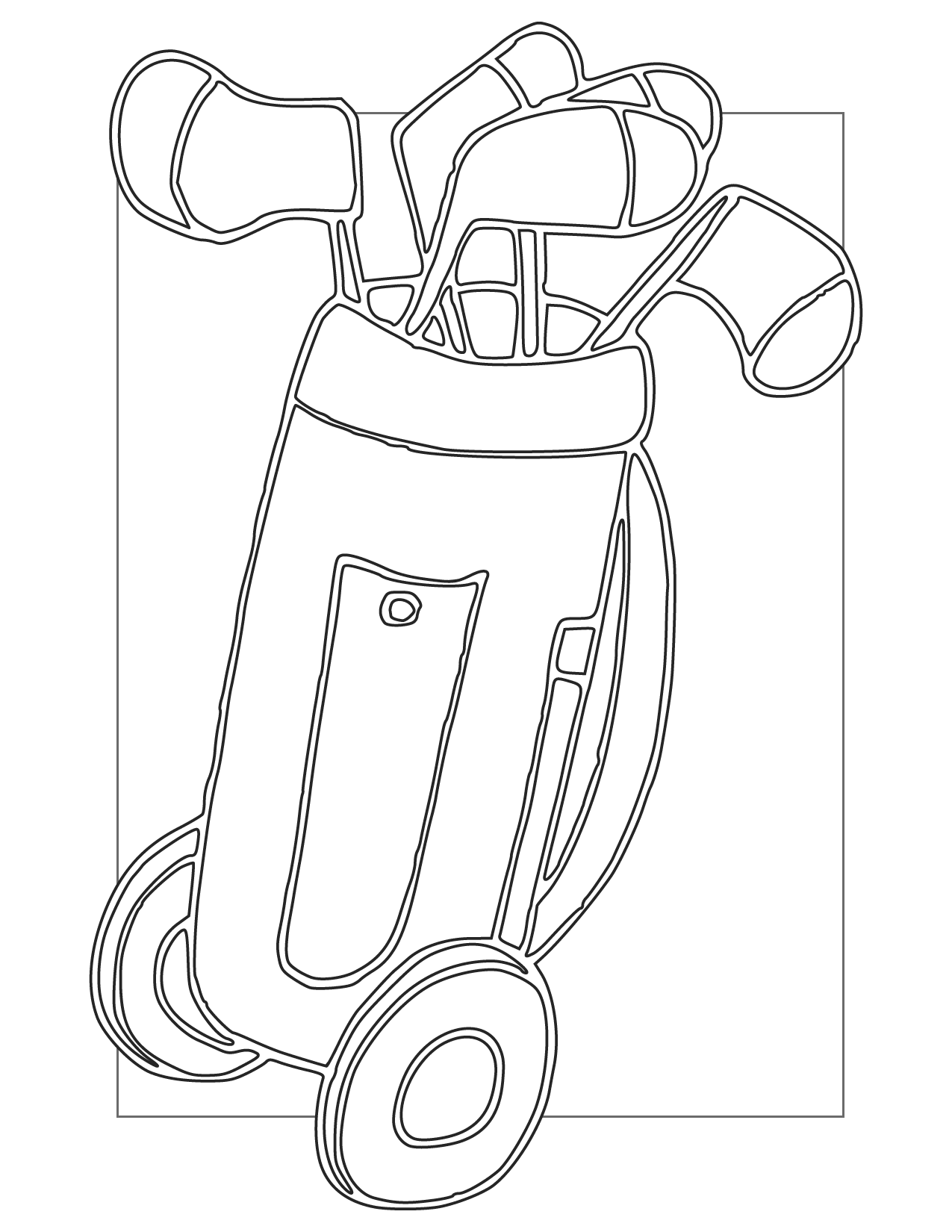 Golf Clubs Coloring Page