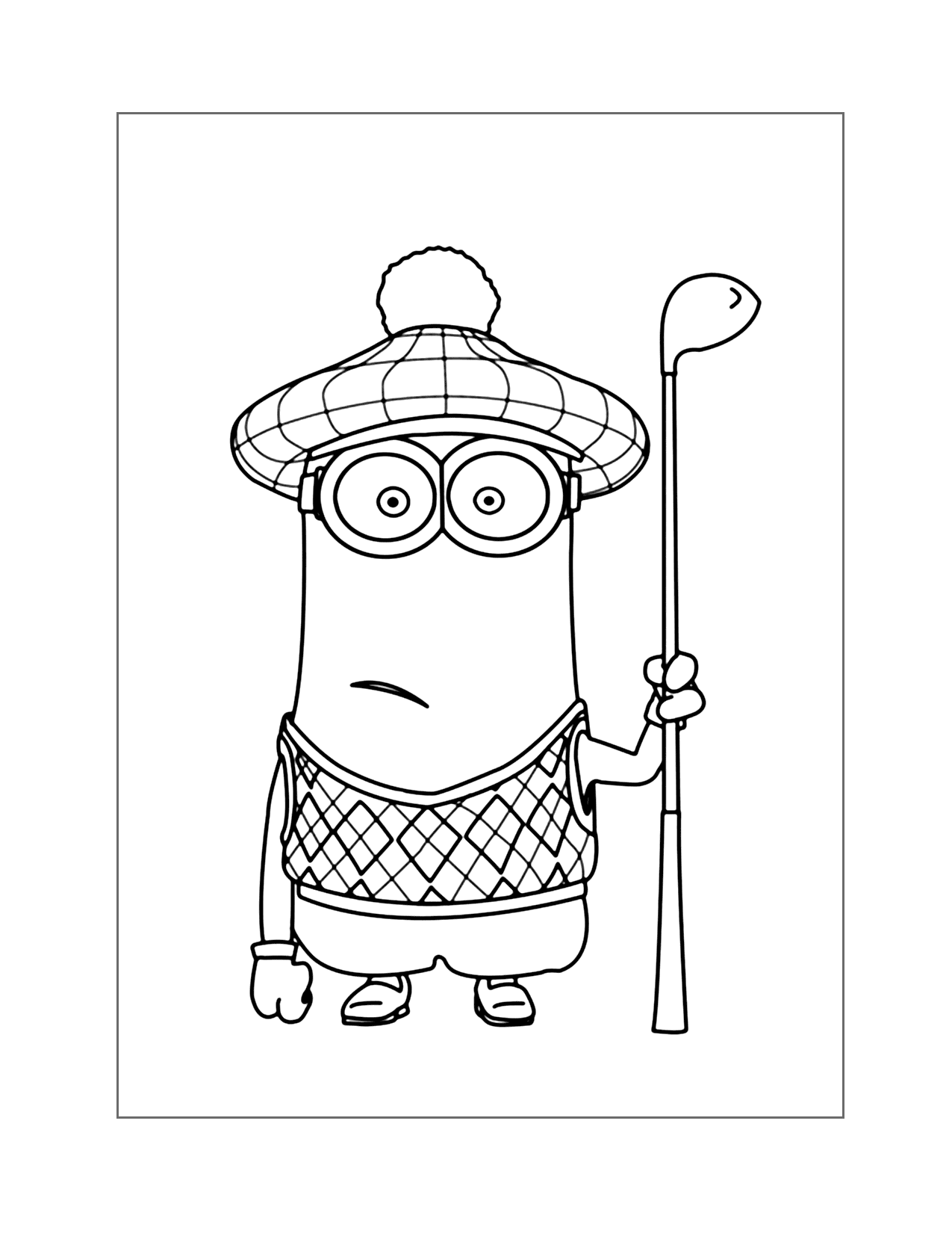 Golf Minion Coloring Page