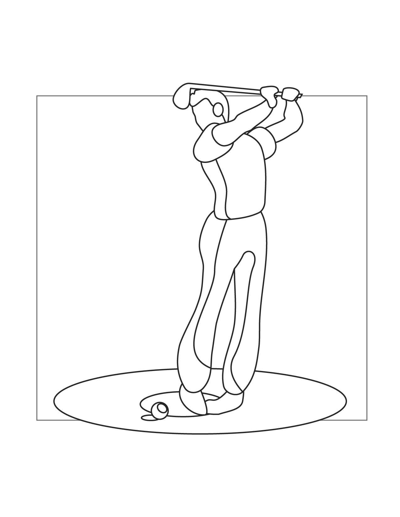 Golf Swing Coloring Page