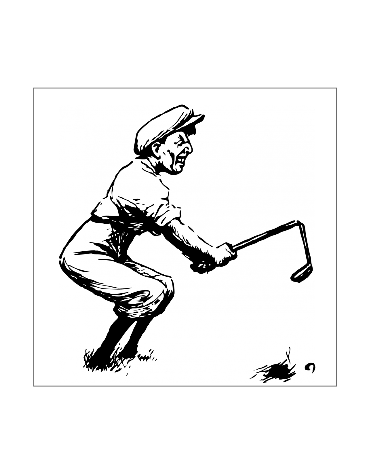 Golfer Breaking Club Coloring Page