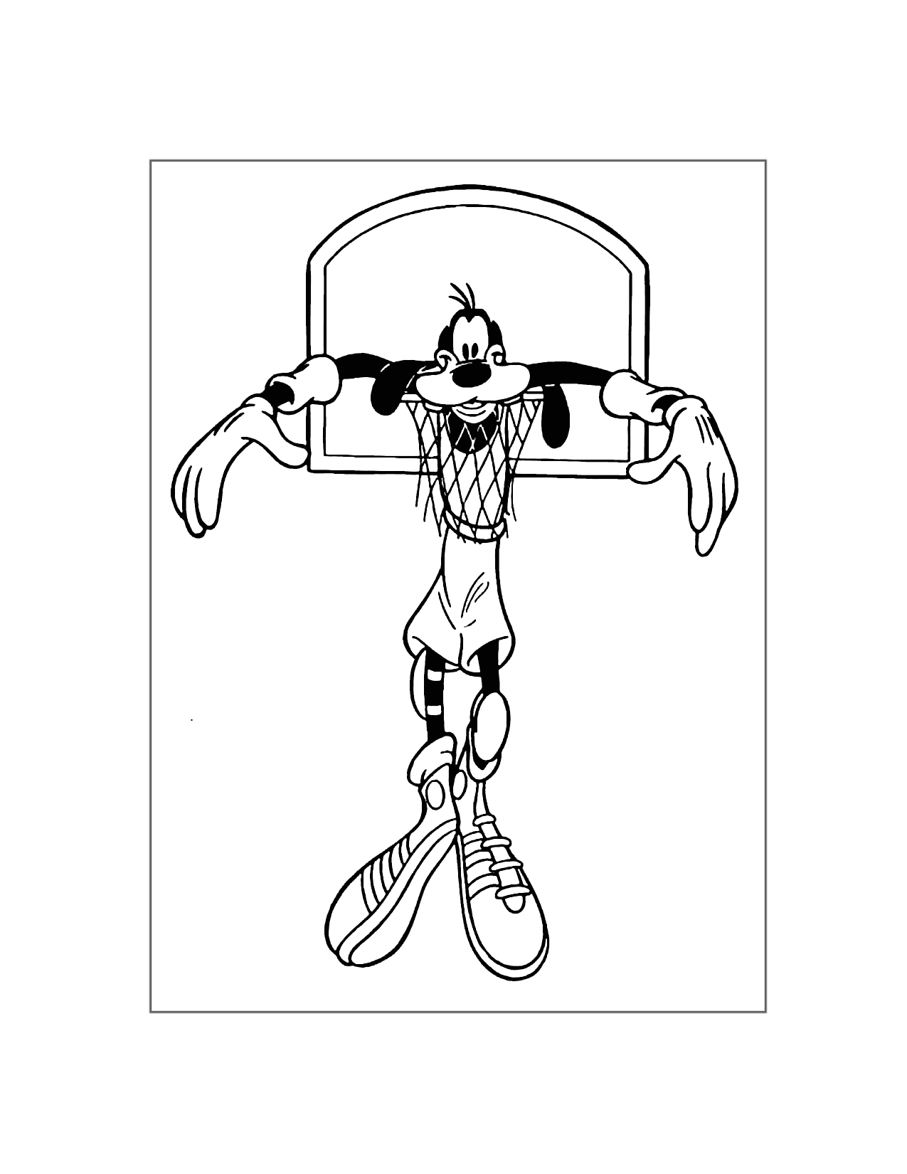 Goofy Dunked Himself Coloring Page