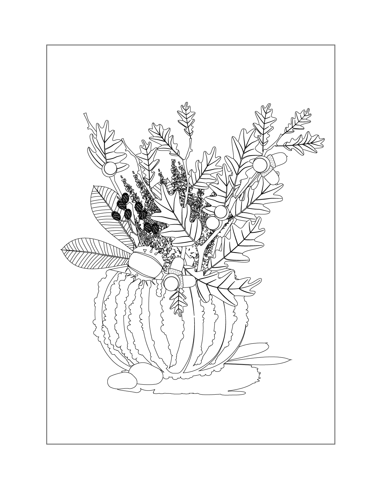 Gourd Fall Arrangement Coloring Page