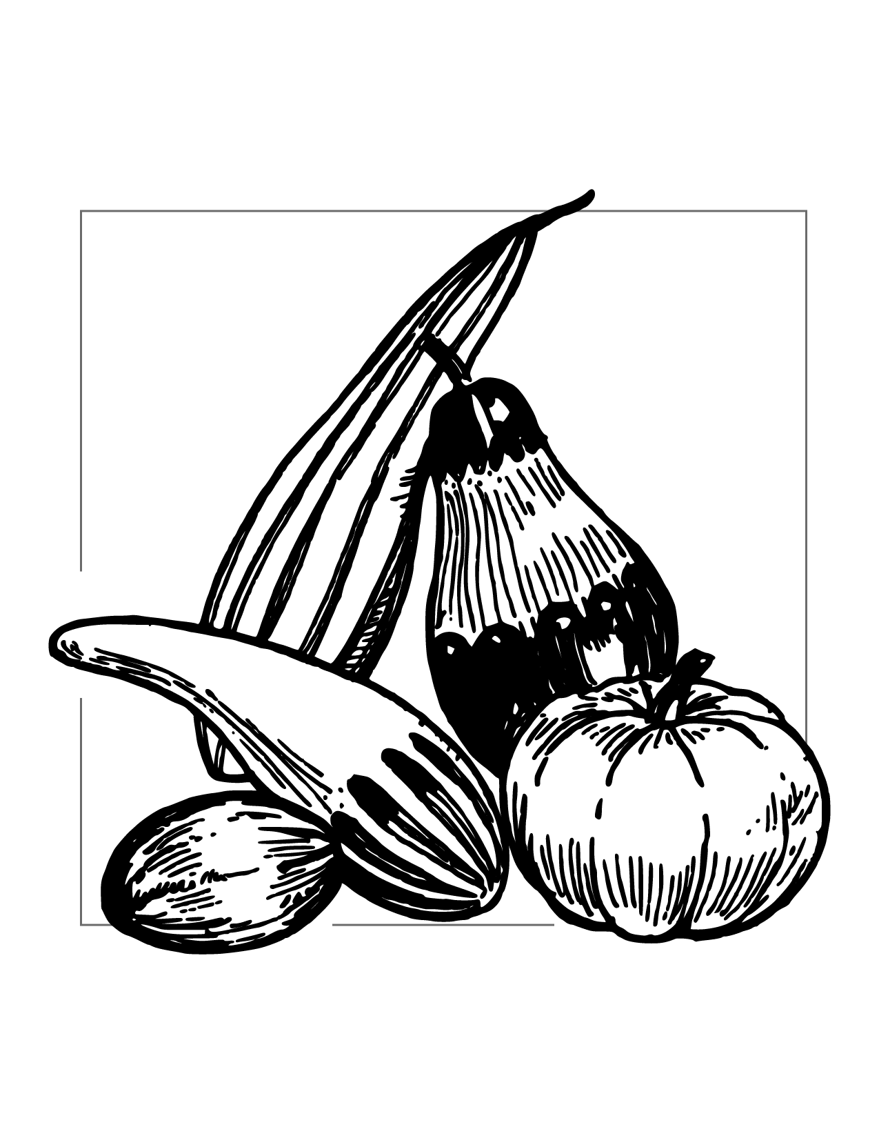 Gourds Coloring Page