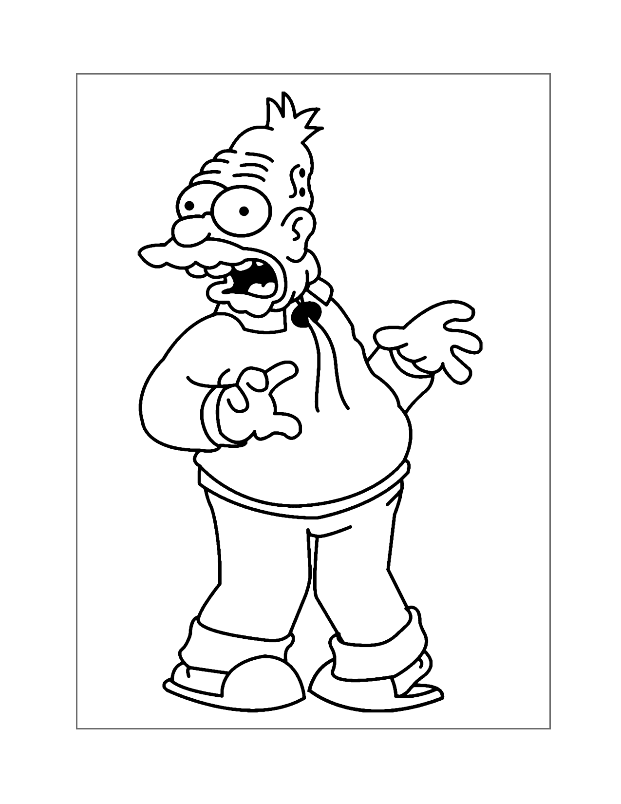 Grampa Abe Simpson Coloring Page