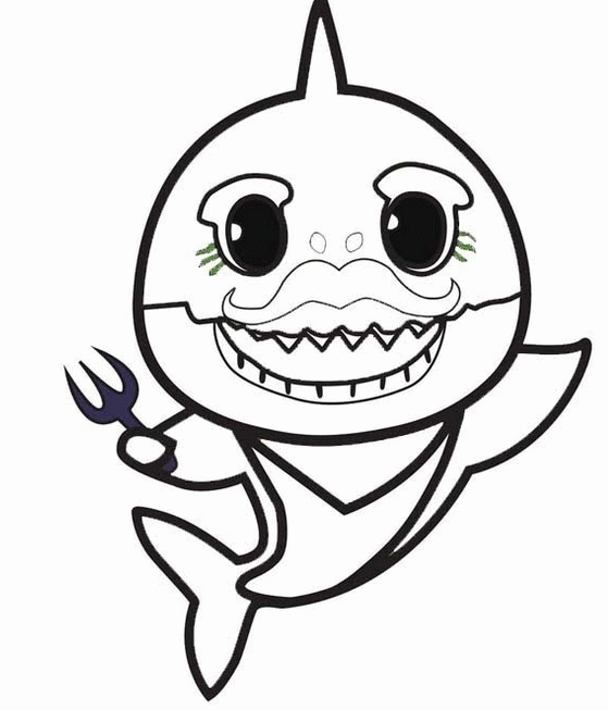 Baby Shark Coloring Pages Coloring Rocks