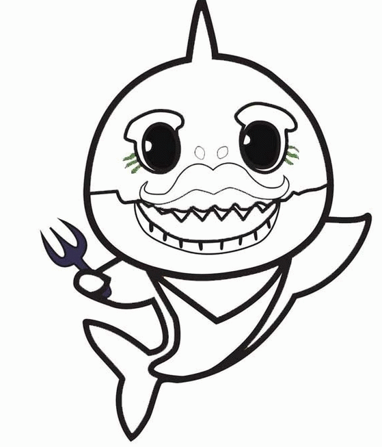 Baby Shark Coloring Pages For Kids