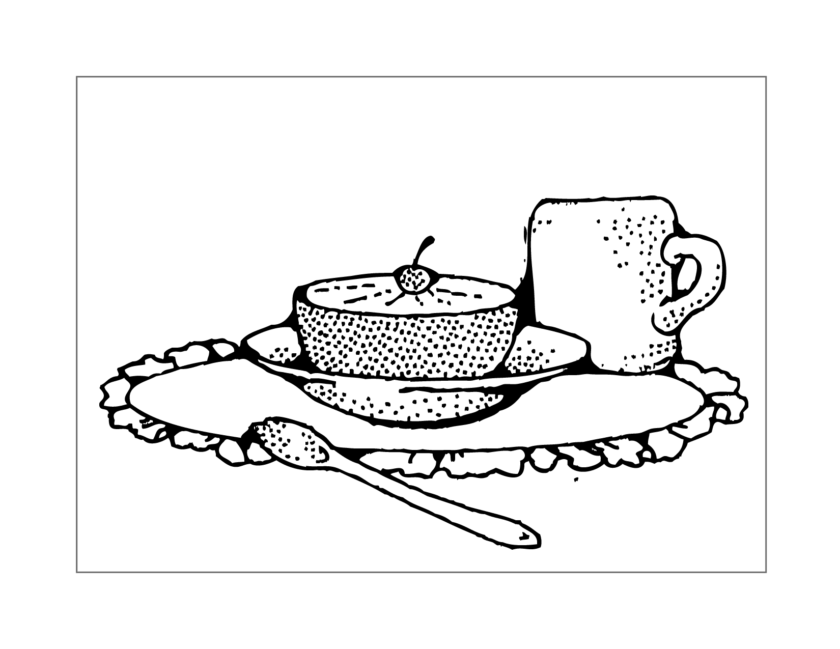 Grapefruit And Coffee Breakfast Coloring Page