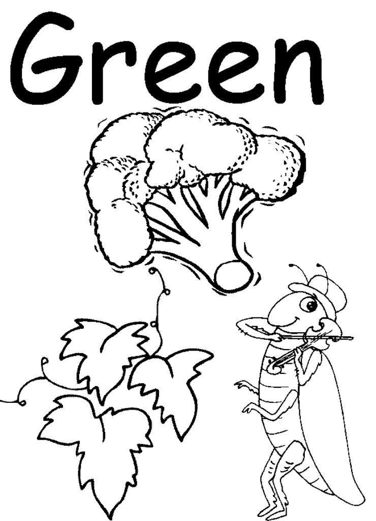 Green Preschool Coloring Pages