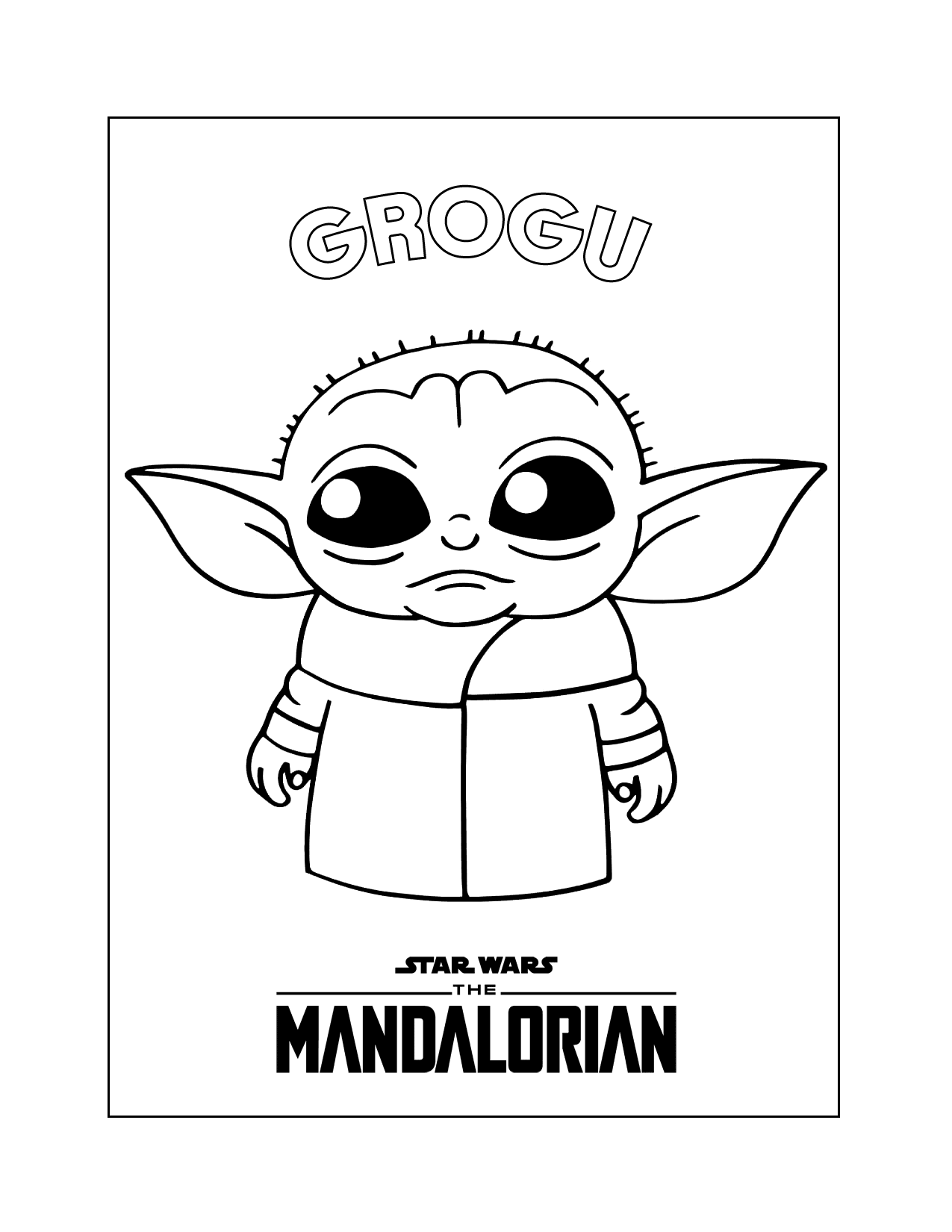 Grogu Baby Yoda Coloring Page