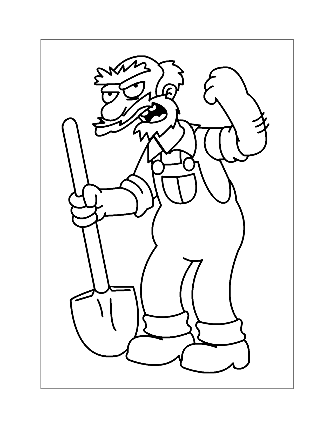 Groundskeeper Willie Simpsons Coloring Page