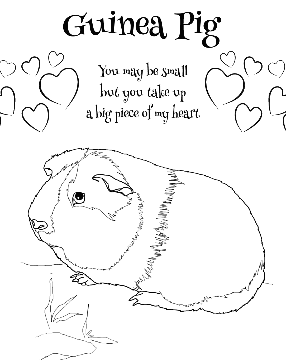 Guinea Pig In My Heart Coloring Page