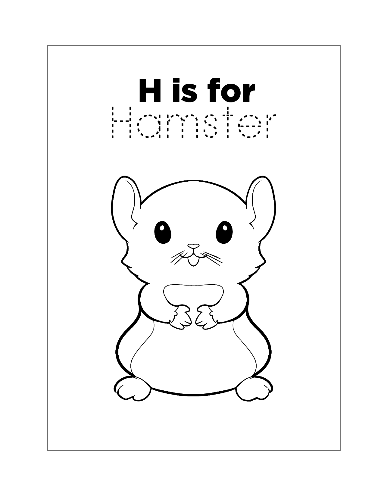 H Is For Hamster Coloring Page