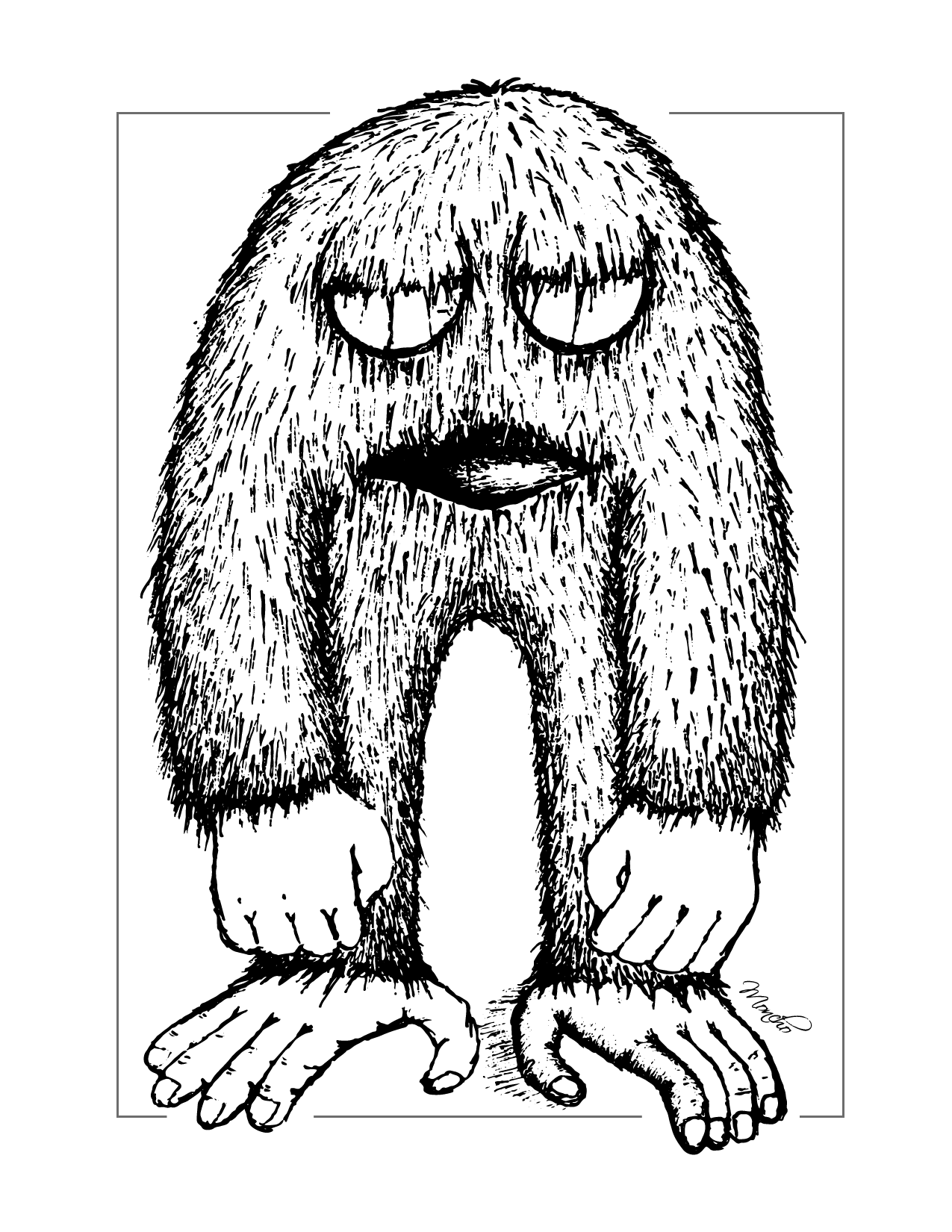 Hairy Monster Coloring Page