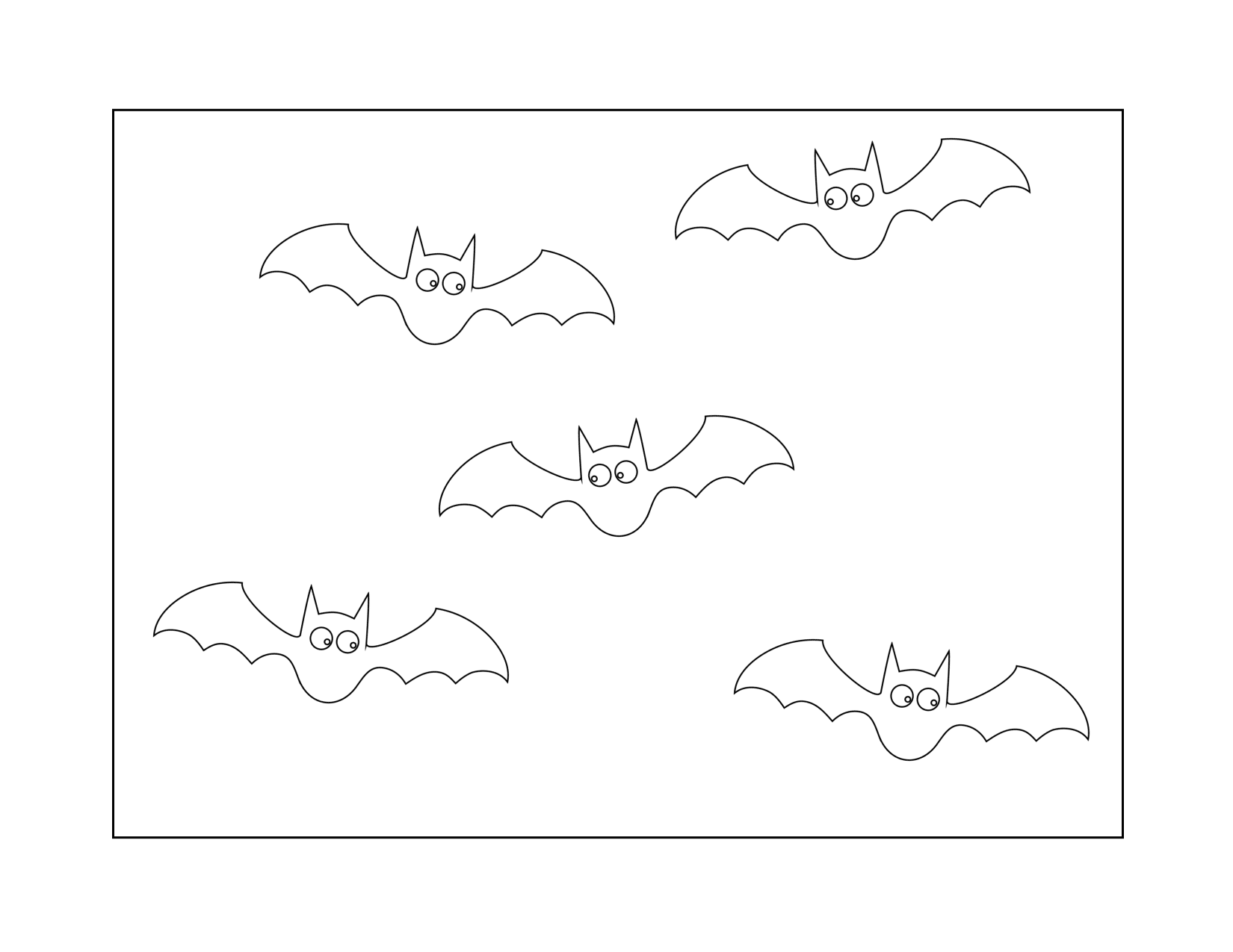 Halloween Bats Coloring Page 1