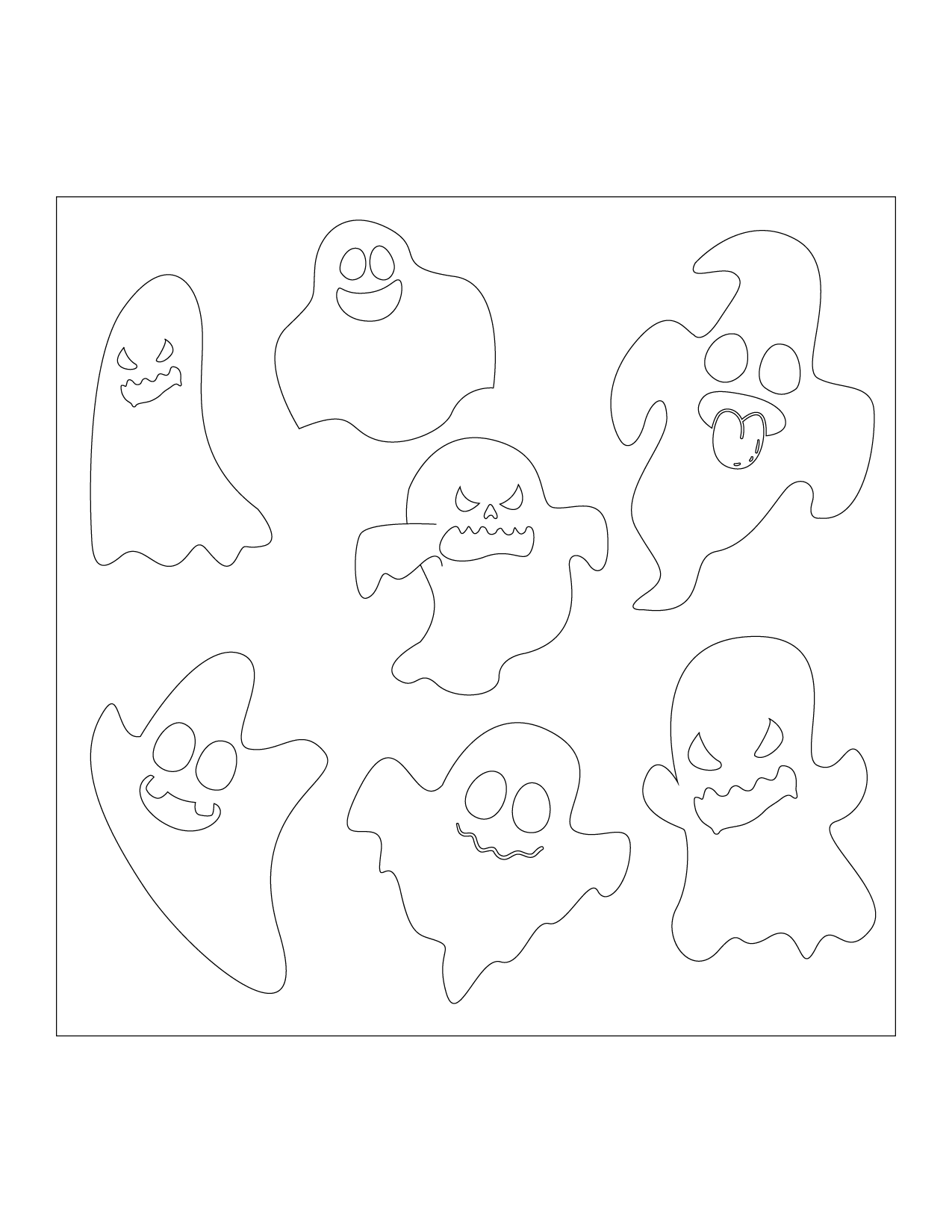 Halloween Ghosts Coloring Page