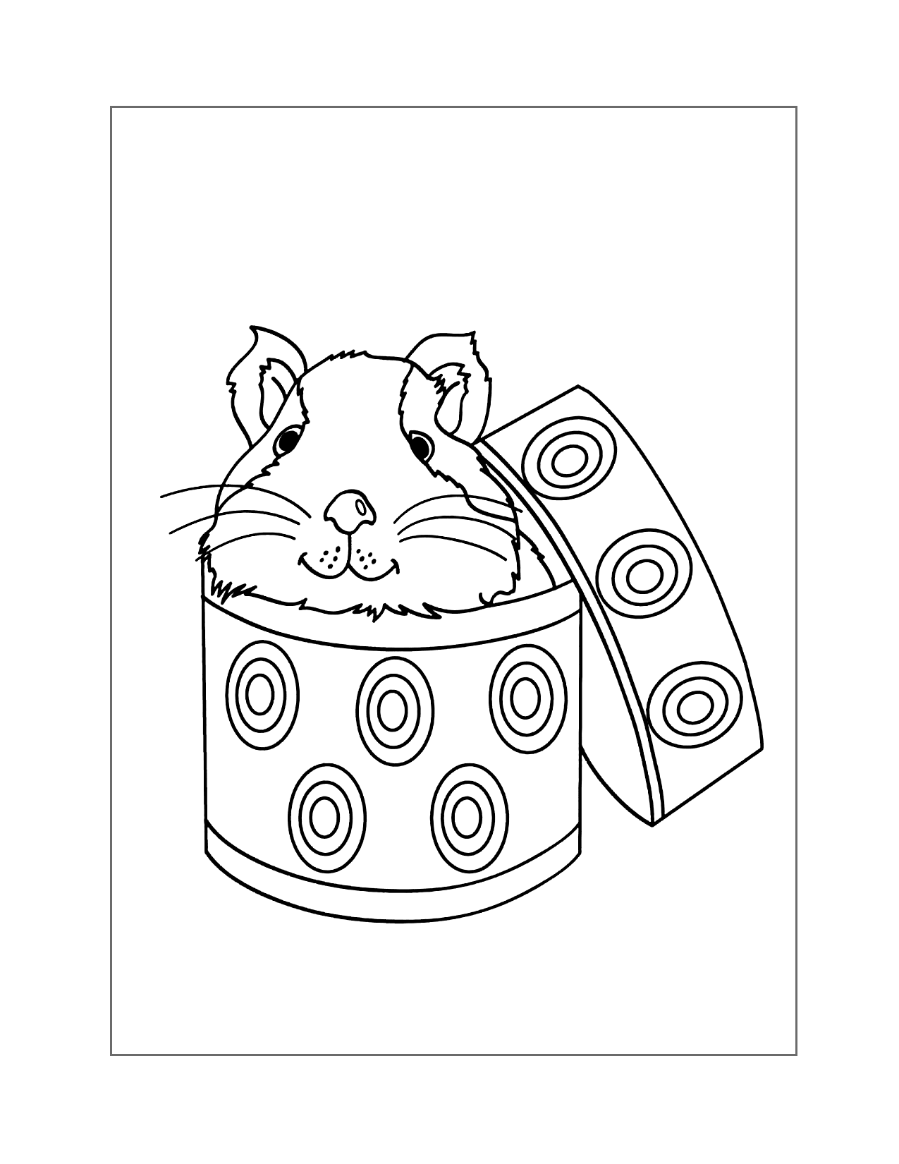 Hamster Gift Coloring Page