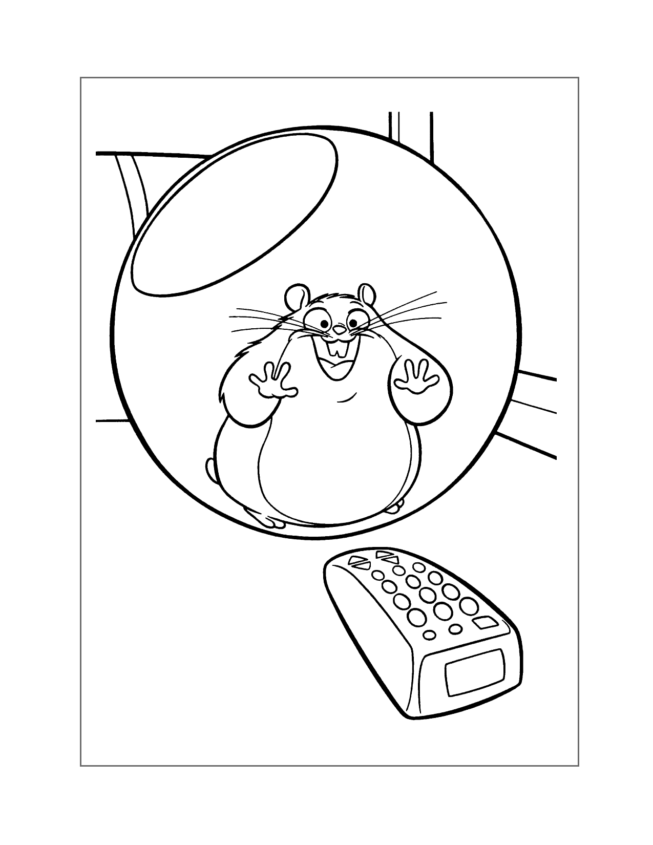 Hamster In A Ball Coloring Page