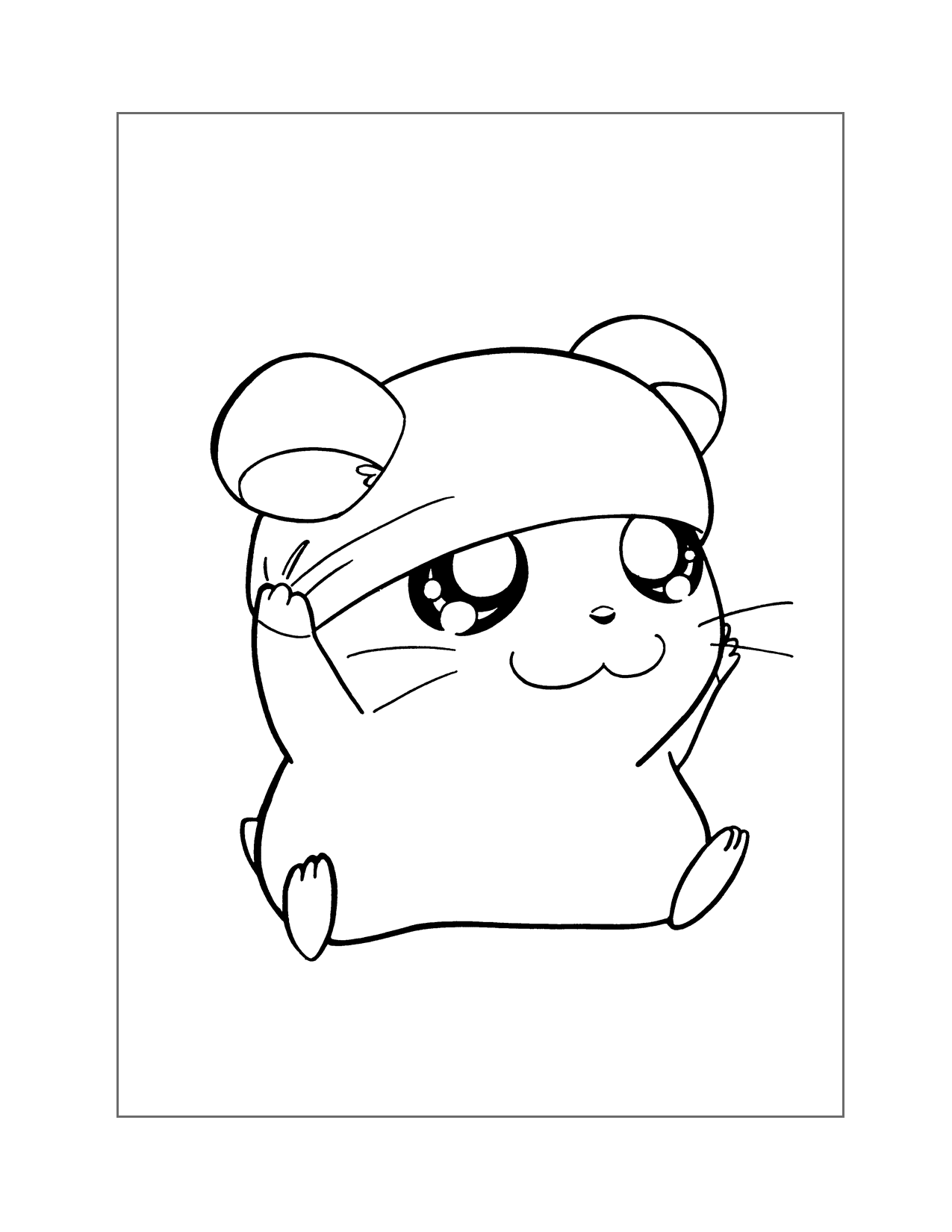 Hamtaro In A Hat Coloring Page