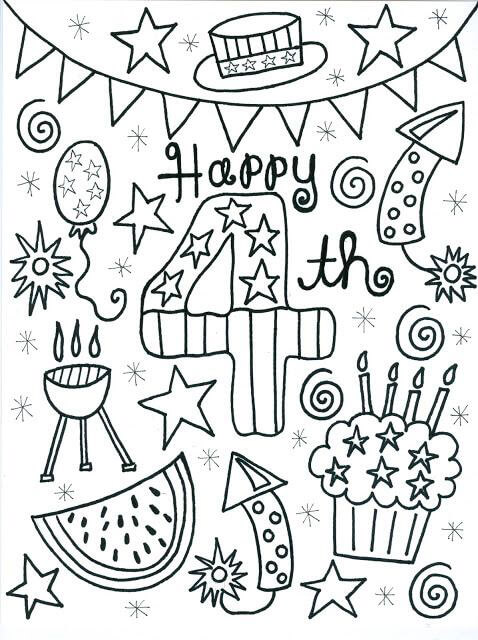 Happy 4th Coloring Page