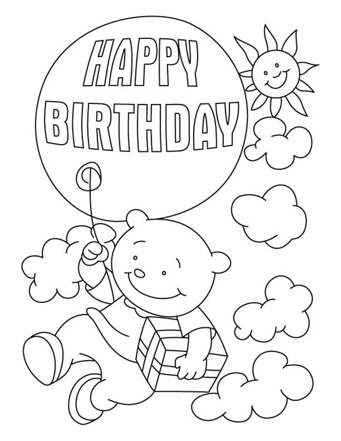 Happy Birthday Coloring Card2