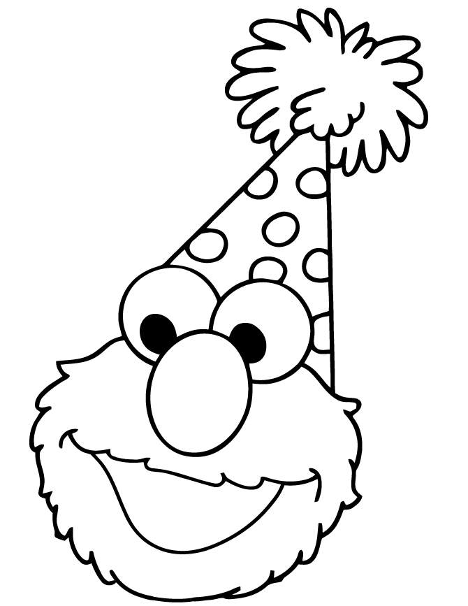 Happy Birthday Elmo Coloring Page