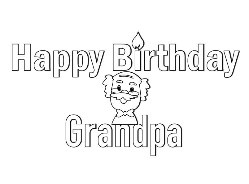 Happy Birthday Grandpa Coloring Page